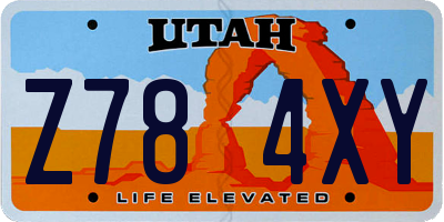 UT license plate Z784XY