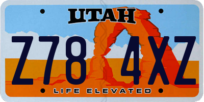 UT license plate Z784XZ