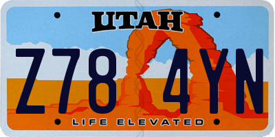 UT license plate Z784YN