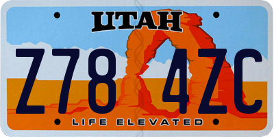UT license plate Z784ZC