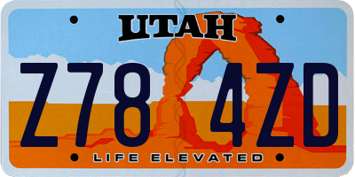 UT license plate Z784ZD