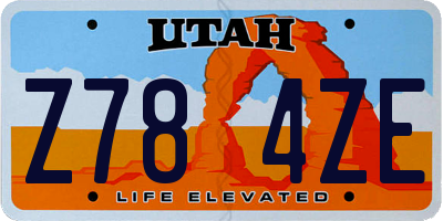 UT license plate Z784ZE