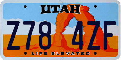 UT license plate Z784ZF