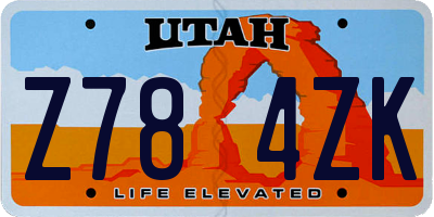 UT license plate Z784ZK