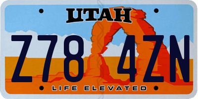 UT license plate Z784ZN