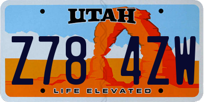 UT license plate Z784ZW