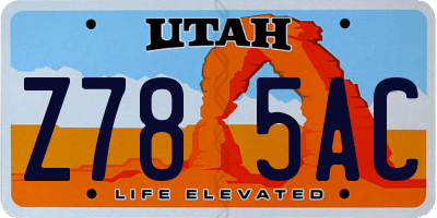 UT license plate Z785AC