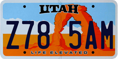 UT license plate Z785AM