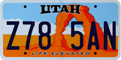UT license plate Z785AN