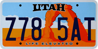 UT license plate Z785AT