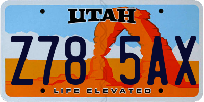 UT license plate Z785AX