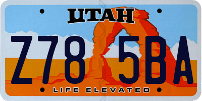 UT license plate Z785BA