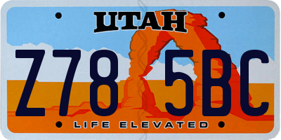UT license plate Z785BC