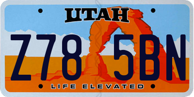 UT license plate Z785BN