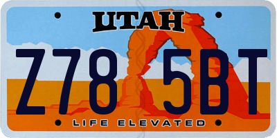 UT license plate Z785BT