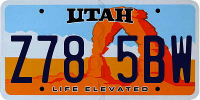 UT license plate Z785BW