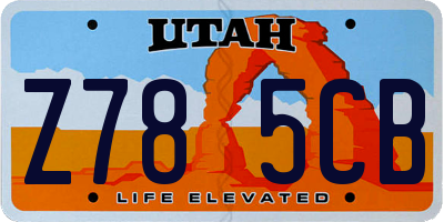 UT license plate Z785CB
