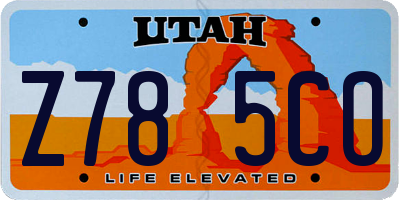 UT license plate Z785CO