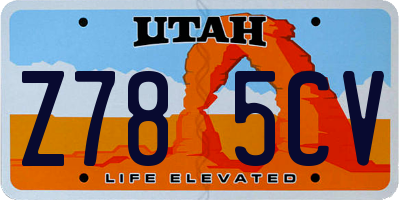 UT license plate Z785CV