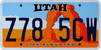UT license plate Z785CW