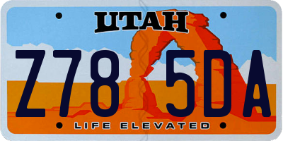 UT license plate Z785DA