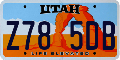 UT license plate Z785DB