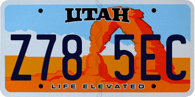UT license plate Z785EC