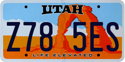 UT license plate Z785ES