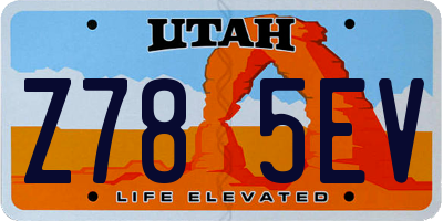 UT license plate Z785EV