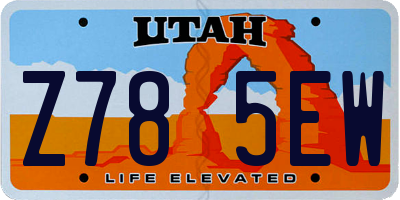 UT license plate Z785EW