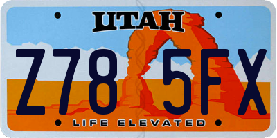 UT license plate Z785FX