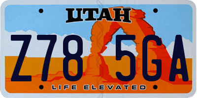 UT license plate Z785GA