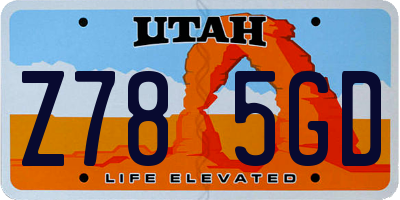 UT license plate Z785GD