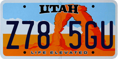 UT license plate Z785GU
