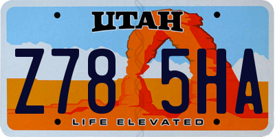 UT license plate Z785HA