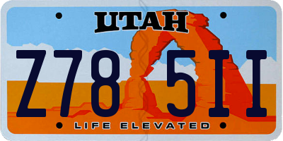UT license plate Z785II