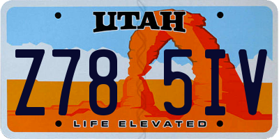 UT license plate Z785IV