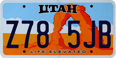 UT license plate Z785JB