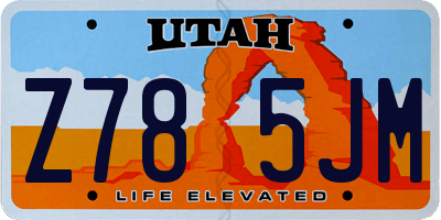 UT license plate Z785JM
