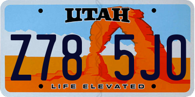 UT license plate Z785JO