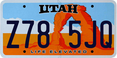UT license plate Z785JQ