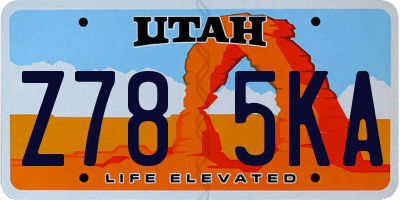 UT license plate Z785KA