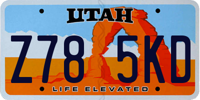 UT license plate Z785KD