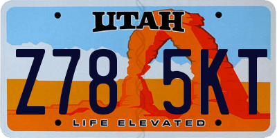 UT license plate Z785KT