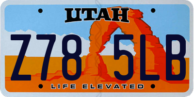 UT license plate Z785LB