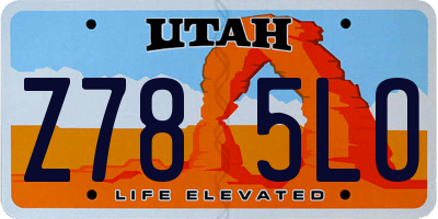 UT license plate Z785LO