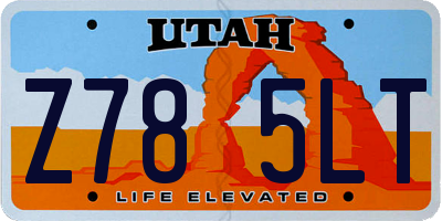 UT license plate Z785LT