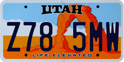 UT license plate Z785MW