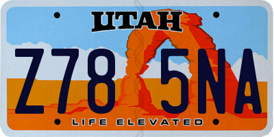 UT license plate Z785NA