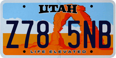 UT license plate Z785NB
